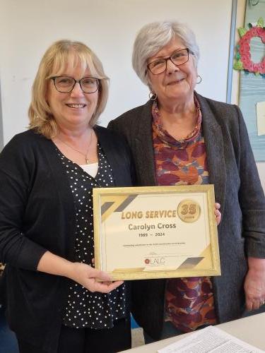Long Service Award for Carolyn for 35 years Clerking - Main Image