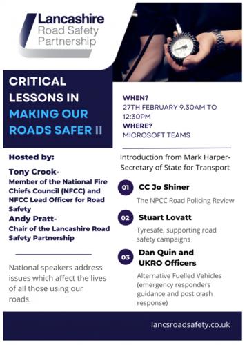 Lancashire Road Safety Partnership - free Road Safety webinar - Main Image